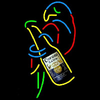 Corona E tra Parrot With Bottle Beer Sign Neonskylt