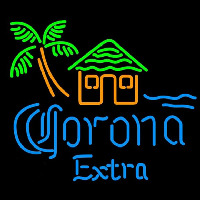 Corona E tra Tiki Hut Beer Sign Neonskylt