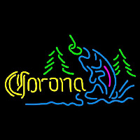 Corona Fishing Lake Beer Sign Neonskylt