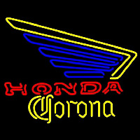 Corona Honda Motorcycles Left Wing Beer Sign Neonskylt