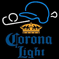 Corona Light Baseball Beer Sign Neonskylt