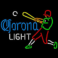 Corona Light Baseball Player Beer Sign Neonskylt