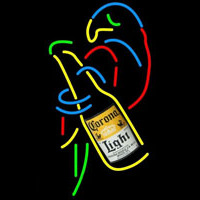 Corona Light Bottle Parrot Beer Sign Neonskylt