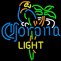 Corona Light Parrot Palm Tree Beer Sign Neonskylt