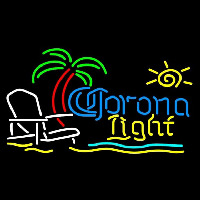 Corona Light Sun Beach Chair Fishing Beer Sign Neonskylt