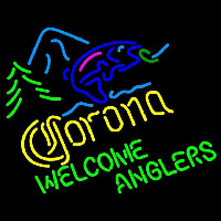 Corona Light Welcome Anglers Beer Sign Neonskylt