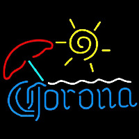 Corona Umbrella with Sun Beer Sign Neonskylt