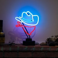 Cowboy Blue Hat Desktop Neonskylt