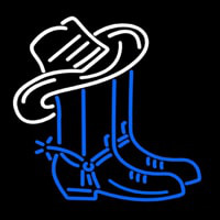 Cowboy Boots Logo Block Neonskylt