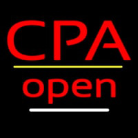 Cpa Open Yellow Line Neonskylt