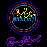 Crown Royal Bowling Yellow Blue Beer Sign Neonskylt