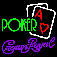 Crown Royal Green Poker Beer Sign Neonskylt