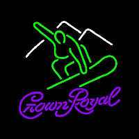 Crown Royal Logo Surfboard Beer Sign Neonskylt