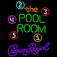 Crown Royal Pool Room Billiards Beer Sign Neonskylt