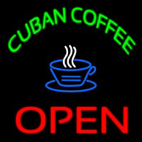 Cuban Coffee Red Open Logo Neonskylt