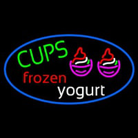 Cups Frozen Yogurt Neonskylt