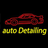 Cursive Auto Detailing With Car Logo 1 Neonskylt