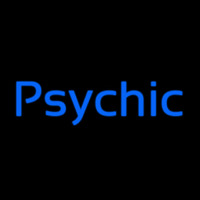 Cursive Blue Psychic Neonskylt