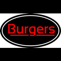 Cursive Burgers Oval Neonskylt