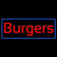 Cursive Burgers With Border Neonskylt