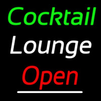 Cursive Cocktail Lounge Open 2 Neonskylt