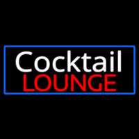 Cursive Cocktail Lounge With Blue Border Neonskylt