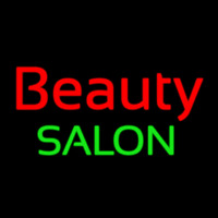 Cursive Red Beauty Salon Green Neonskylt