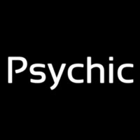 Cursive White Psychic Neonskylt