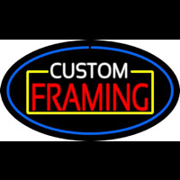 Custom Framing Blue Oval Neonskylt