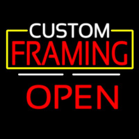 Custom Framing Open White Line Neonskylt
