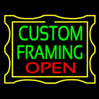 Custom Framing Open With Border Neonskylt