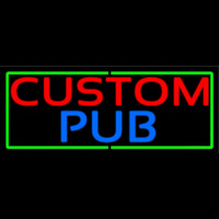 Custom Pub With Green Border Neonskylt