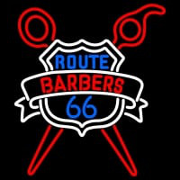 Custom Route Barbers 66 Logo Neonskylt