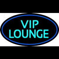 Custom Turquoise Vip Lounge Oval With Blue Border Neonskylt