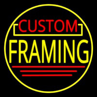 Custom Yellow Framing With Circle Neonskylt