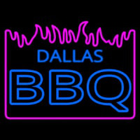 Dallas Bbq With Fire Neonskylt