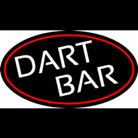 Dart Bar With Oval With Red Border Neonskylt