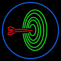 Dart Board Bar Oval With Blue Border Neonskylt