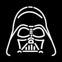 Darth Vader Star Wars White Neonskylt