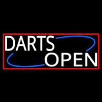 Darts Open With Red Border Neonskylt