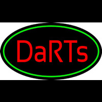 Darts Oval With Green Border Neonskylt