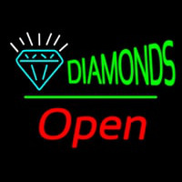 Diamonds Logo Open White Line Neonskylt