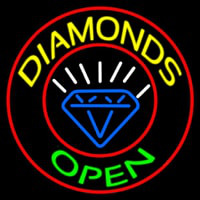 Diamonds Open Block With Logo Neonskylt