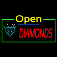 Diamonds Open Neonskylt