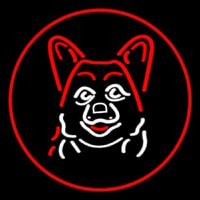 Dog Grooming Red Oval Neonskylt