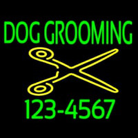Dog Grooming With Phone Number Neonskylt