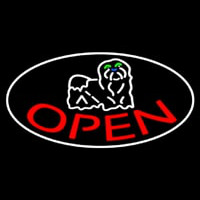 Dog Red Open 2 Neonskylt