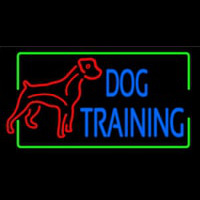 Dog Training Green Border 2 Neonskylt