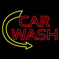 Double Stroke Car Wash With Arrow 1 Neonskylt