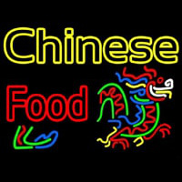 Double Stroke Chinese Food Logo Neonskylt